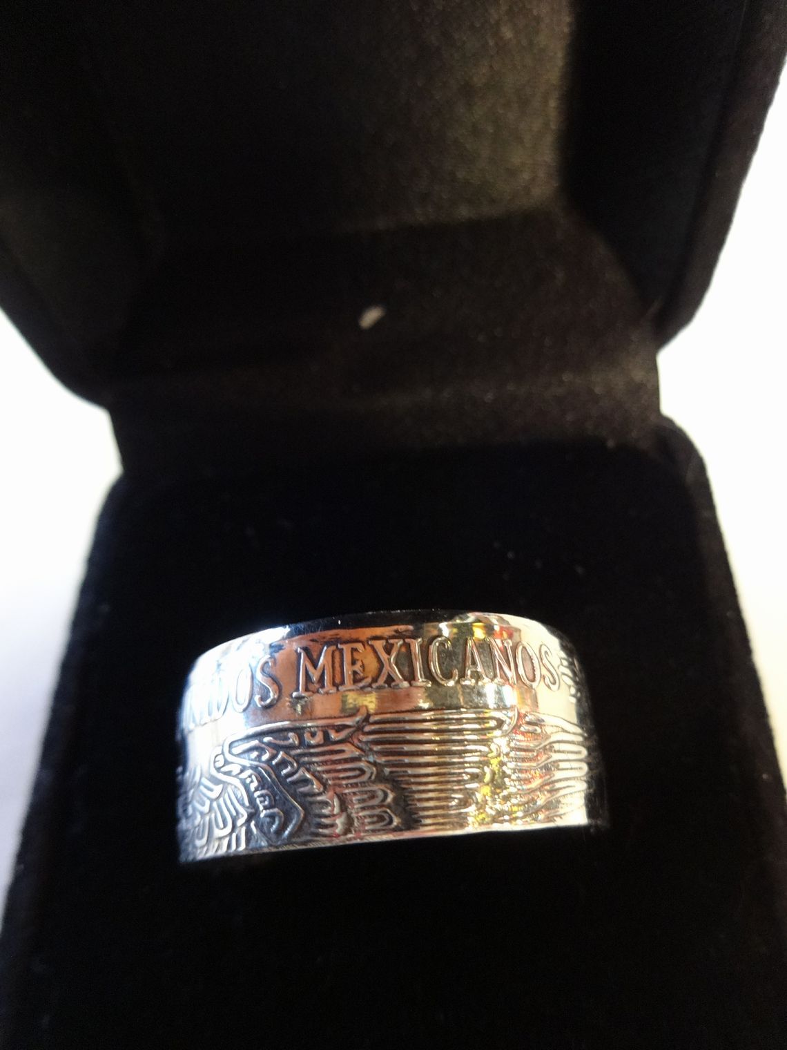 Mexican Pesos Coin Ring, Handcrafted Size 11.5