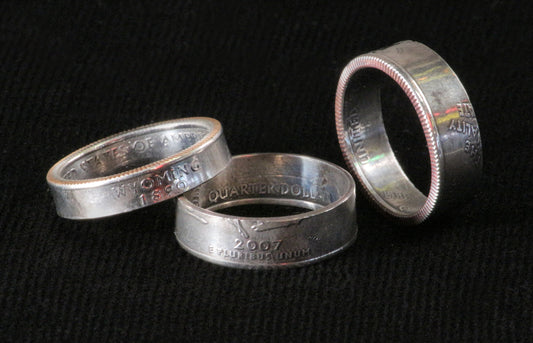 Wyoming Quarter Coin Ring   Handcrafted   Made in Wyoming