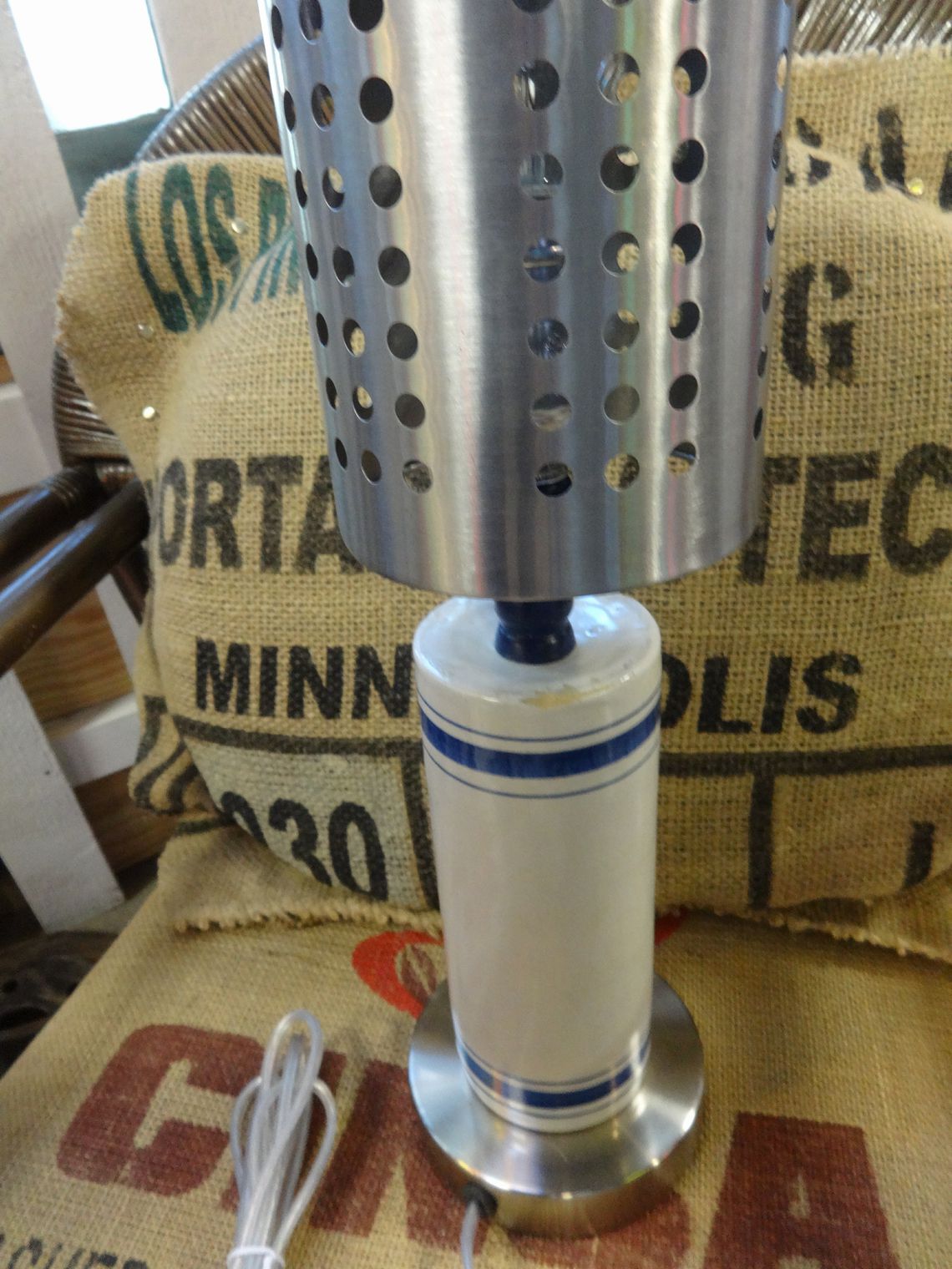 G.G.Shelmadine rolling pin lamp